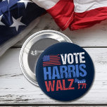 Vote Harris Walz Democrat Donkey American Flagga Knapp<br><div class="desc">Rösta Harris Walz-knappen med den amerikanska flagga och den amerikanska donan i rött,  vitt och blått. Kamala Harris och Tim Walz för president och vice som demokratiska kandidater i party i denna coola,  patriotisk utformning inför valet 2024.</div>
