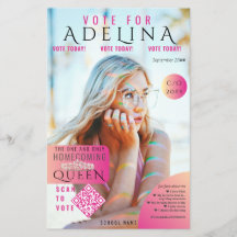 Vote Homecoming Queen Rosa Magazine Stil HOCO