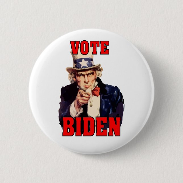 Vote Joe Biden farbror Sam 2024 Knapp (Framsida)