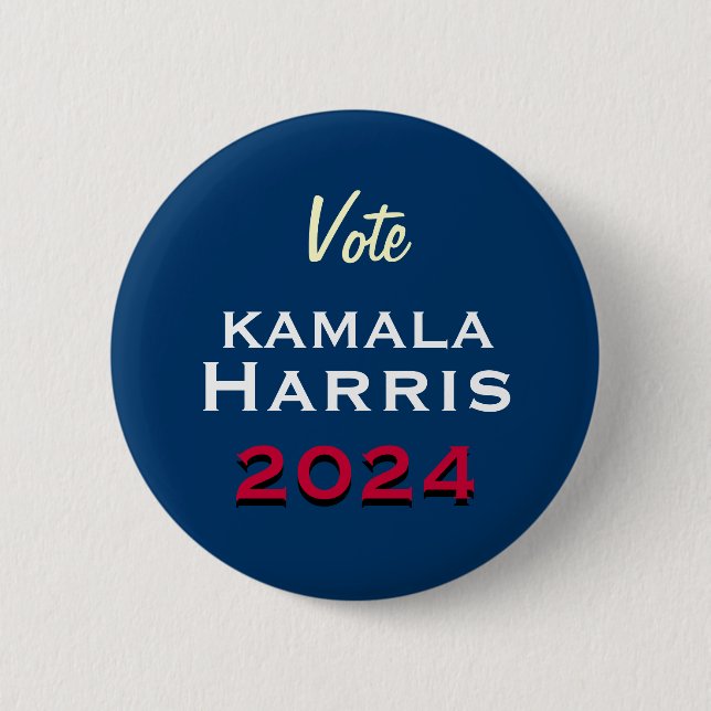 Vote Kamala HARRIS 2024 Kampanj Button Knapp (Framsida)