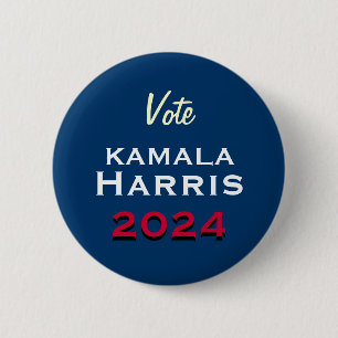 Vote Kamala HARRIS 2024 Kampanj Button Knapp