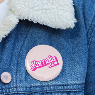 Vote Kamala Harris 2024 Shock rosa Logotyp Button  Knapp