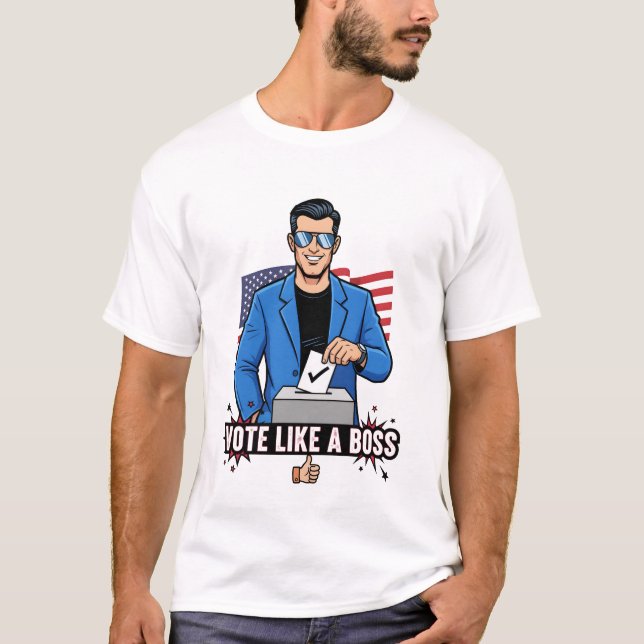 Vote Like a Boss – Cool Election Voting Cartoon  T Shirt (Framsida)