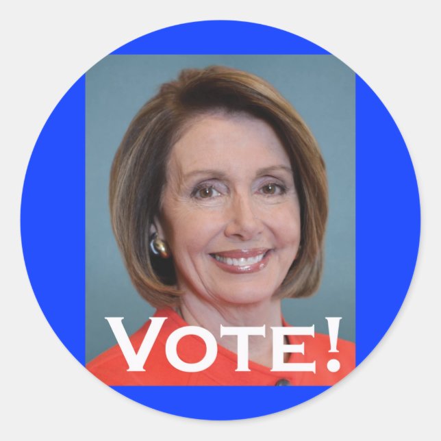 Vote Nancy Pelosi Runt Klistermärke (Framsida)