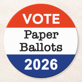 Vote Paper Ballots 2026 Midterm Election Paper Cup Underlägg Papper Rund