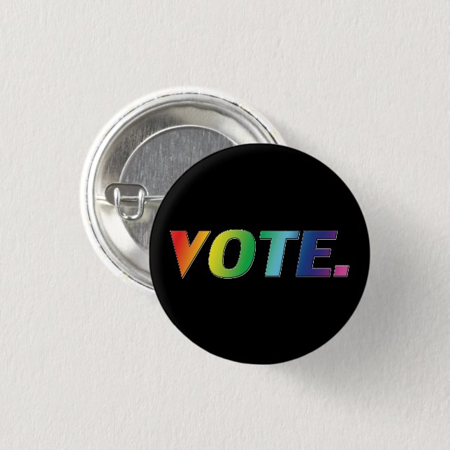 "Vote" Pride lgbtq lgbt färg - Knapp (Framsida & baksida)