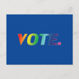 "Vote" pride lgbtq, lgbt rainbow färg, blue Vykort