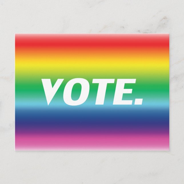 "Vote" Pride lgbtq lgbt reginbow flagga färg Vykort (Framsida)