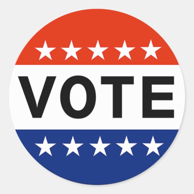 Vote Runt Klistermärke (Framsida)
