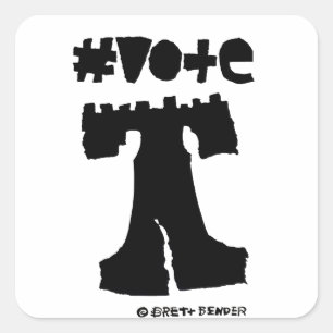 #vote Sticker Fyrkantigt Klistermärke