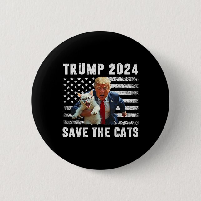 Vote Trump 2025 Funny Save The Cats  Knapp (Framsida)