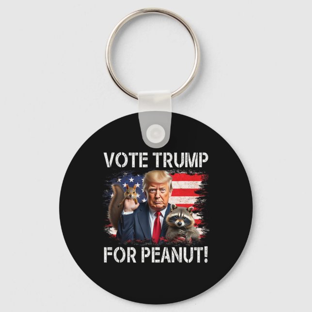 Vote Trump For Peanut The Squirrel 4  Nyckelring (Framsida)