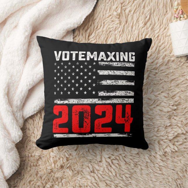 VoteMaxing 2024 Trump presidentvalet Kudde (Filt)