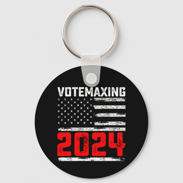 VoteMaxing 2024 Trump presidentvalet Nyckelring (Framsida)