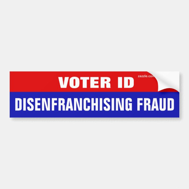 Voter ID Is Disenfranchising Fraud Bildekal (Framsidan)