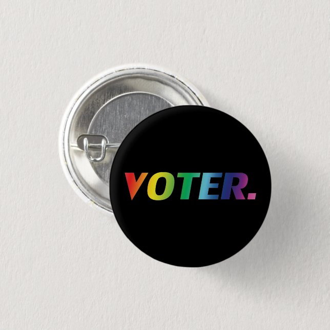 "Voter" Pride lgbtq lgbt färg - Knapp (Framsida & baksida)