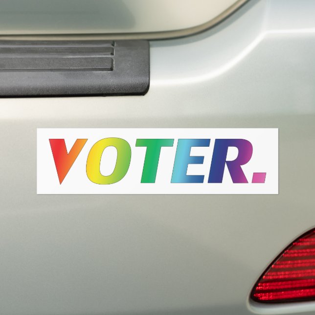 "voter" regnbåge pride brev vit bakgrund bildekal (På Bil)
