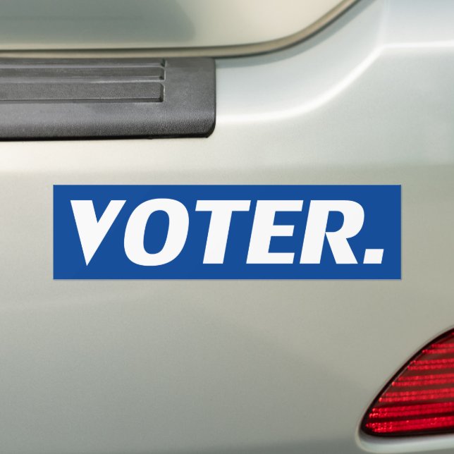 "voter" vit brev blå bakgrund bildekal (På Bil)