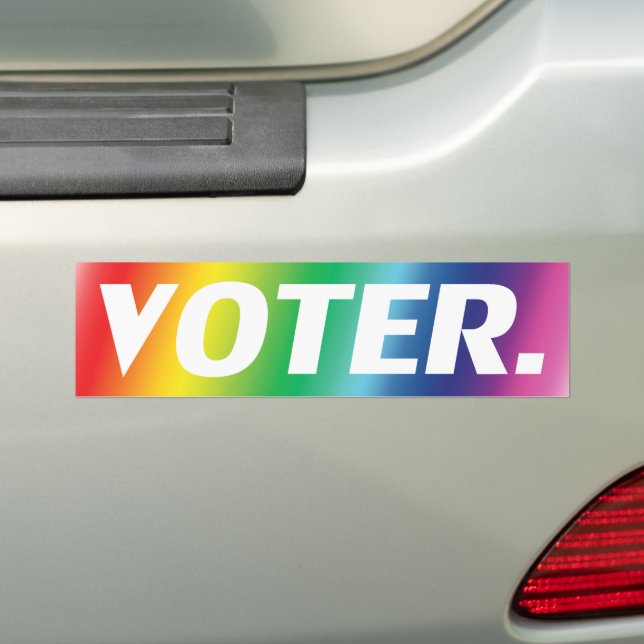 "voter" vit brev pride lgbtq lgbt bakgrund bildekal (På Bil)