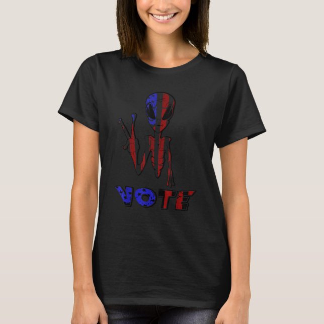 Voting Alien Election Day  American Alien Election T Shirt (Framsida)