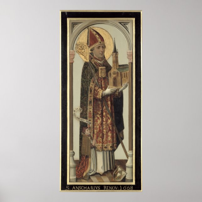 Votive Panel Depicting St. Ansgar, 1457 Poster (Framsidan)