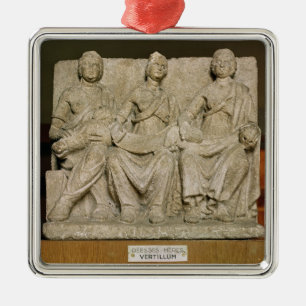 Votive skulptur av en trefaldig morgudom julgransprydnad metall