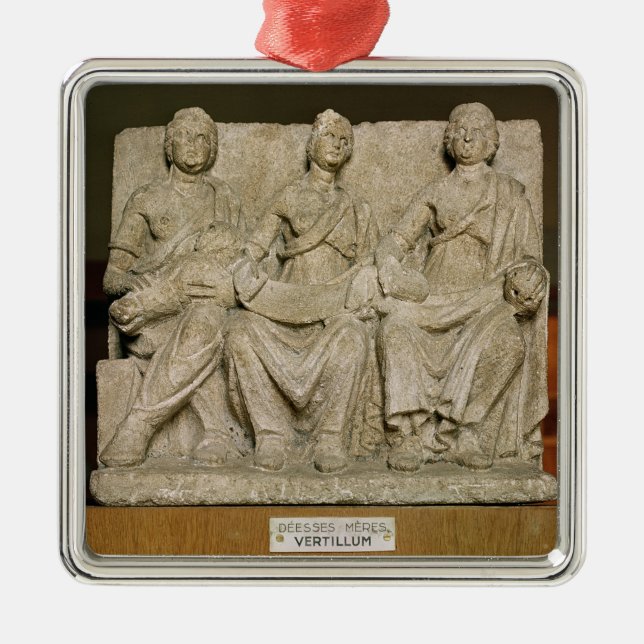 Votive skulptur av en trefaldig morgudom julgransprydnad metall (Framsidan)