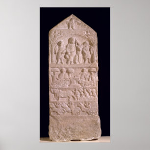 Votive stela som är hängiven till Sature Poster