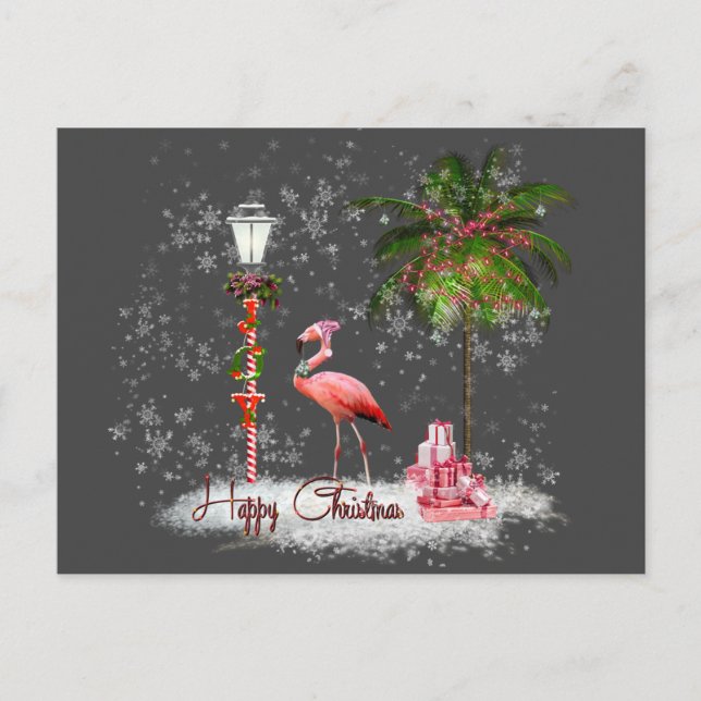 Votos de Natal de Flamingo Vykort (Framsida)