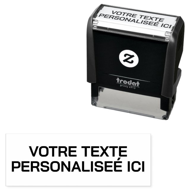 Votre texte unique sur un personnalisable självfärgande stämpel (In Situ)