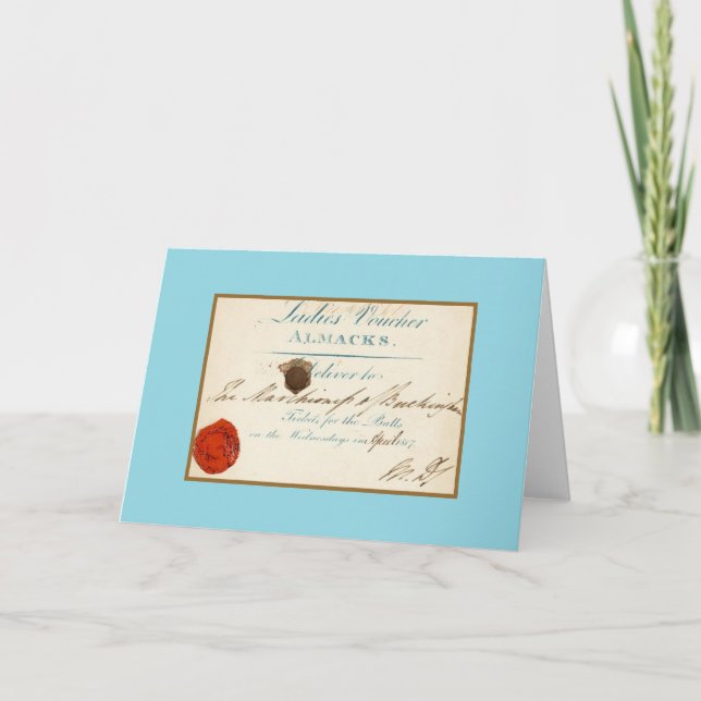 Voucher for Almack's Kort (Framsida)