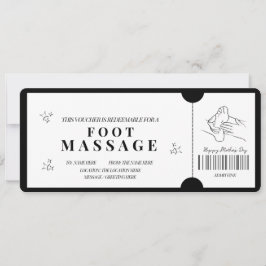Voucher för fetstil, minimalistisk fotmassage inbjudningar