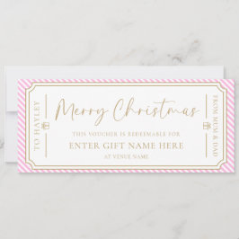 Voucher-kort för julklapp i rosa Rand Inbjudningar