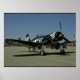 Vought F4U Corsair, högra Front_WWII flygplan Poster