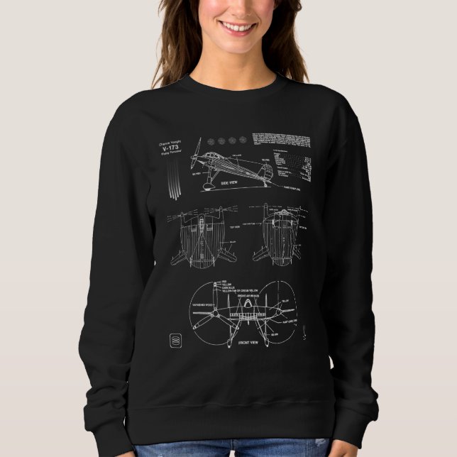 Vought V-173 Flying Pancake Aircraft Aeronautical  T Shirt (Framsida)