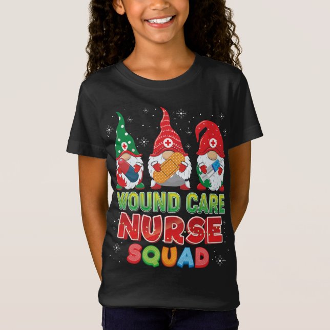 Vound Care Nurse Squad jul Gnomes Ugly Sweat T Shirt (Framsida)