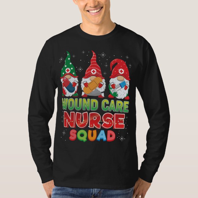Vound Care Nurse Squad jul Gnomes Ugly Sweat T Shirt (Framsida)
