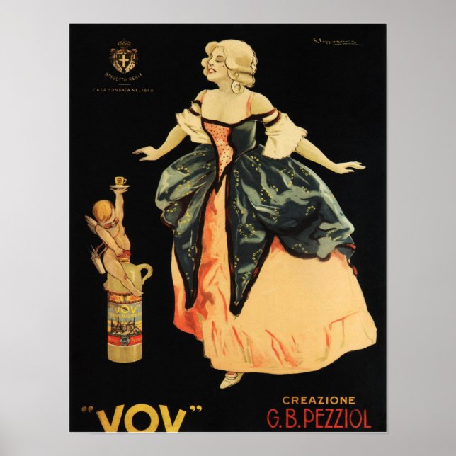 VOV 1900 PEZZIOL PADOVA italiensk alkoholspritdryc Poster (Framsidan)