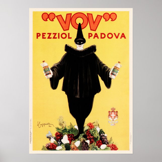 VOV PEZZIOL PADOVA Italien Liquor Cappiello Art De Poster (Framsidan)