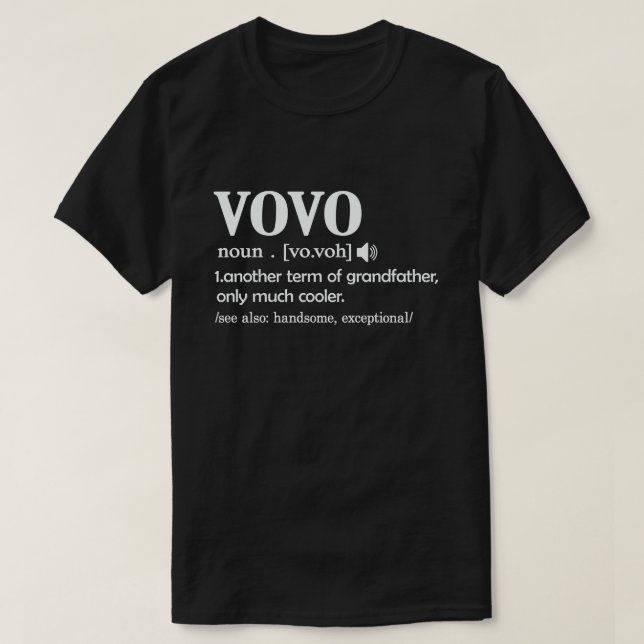 Vovo Definition Funny Betydelse Coola Grandpa Gift T Shirt (Design framsida)