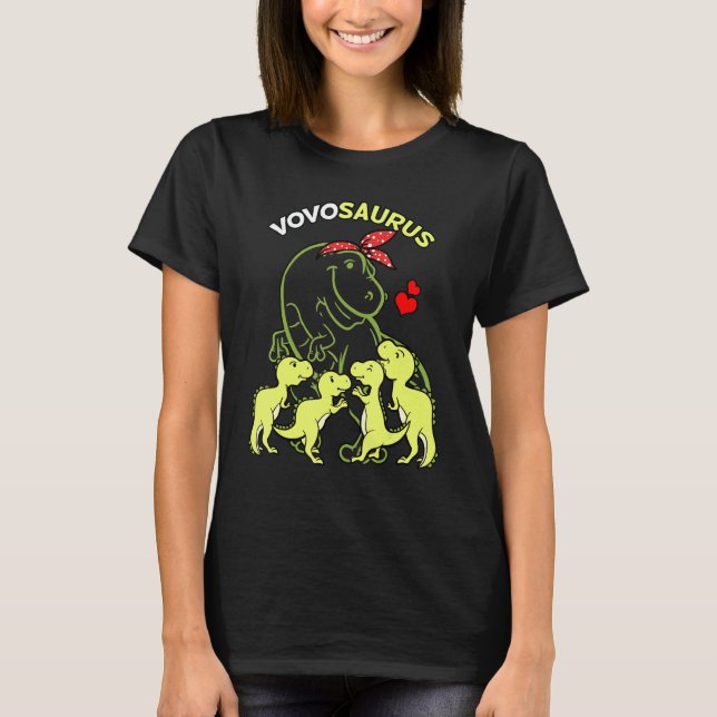 Vovosaurus Vovo 4 Kids Dinosaur Mors dag T Shirt (Framsida)