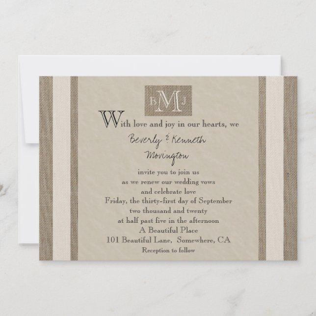 Vow-parkeringsutsikt för förnyelsebar kopiering inbjudningar (Framsida)