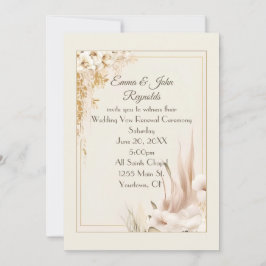 Vow Renewal Bröllop Blommigt Ram Inbjudningar