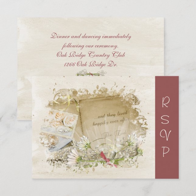 Vow Renewal Bröllop Bok OSA Inbjudningar (Fram/baksida)