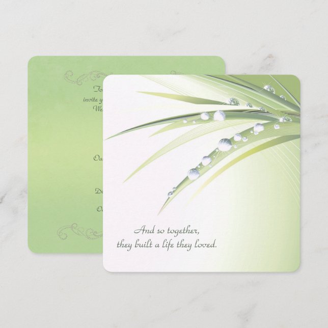 Vow Renewal Bröllop droppar Inbjudningar (Fram/baksida)