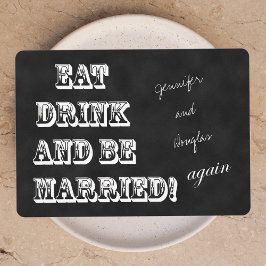 Vow Renewal Eat Drink och Married igen Inbjudningar