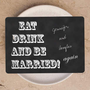 Vow Renewal Eat Drink och Married igen Inbjudningar