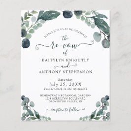 Vow Renewal Eucalyptus Greenery-budgetinbjudan