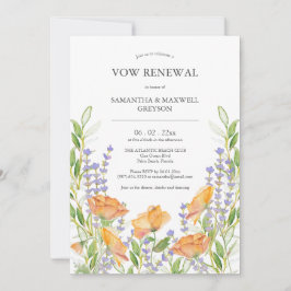 Vow Renewal-inbjudningar Blommigt Vattenfärg Inbjudningar