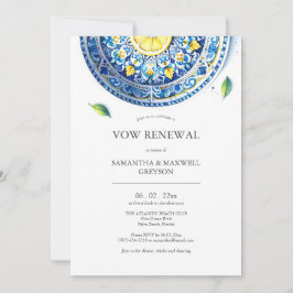 Vow Renewal-jubileumsinbjudan Blue and Yello Inbjudningar